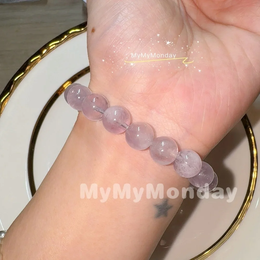 Purple Rabbit Hair Rutilated Quartz Bracelet 9mm